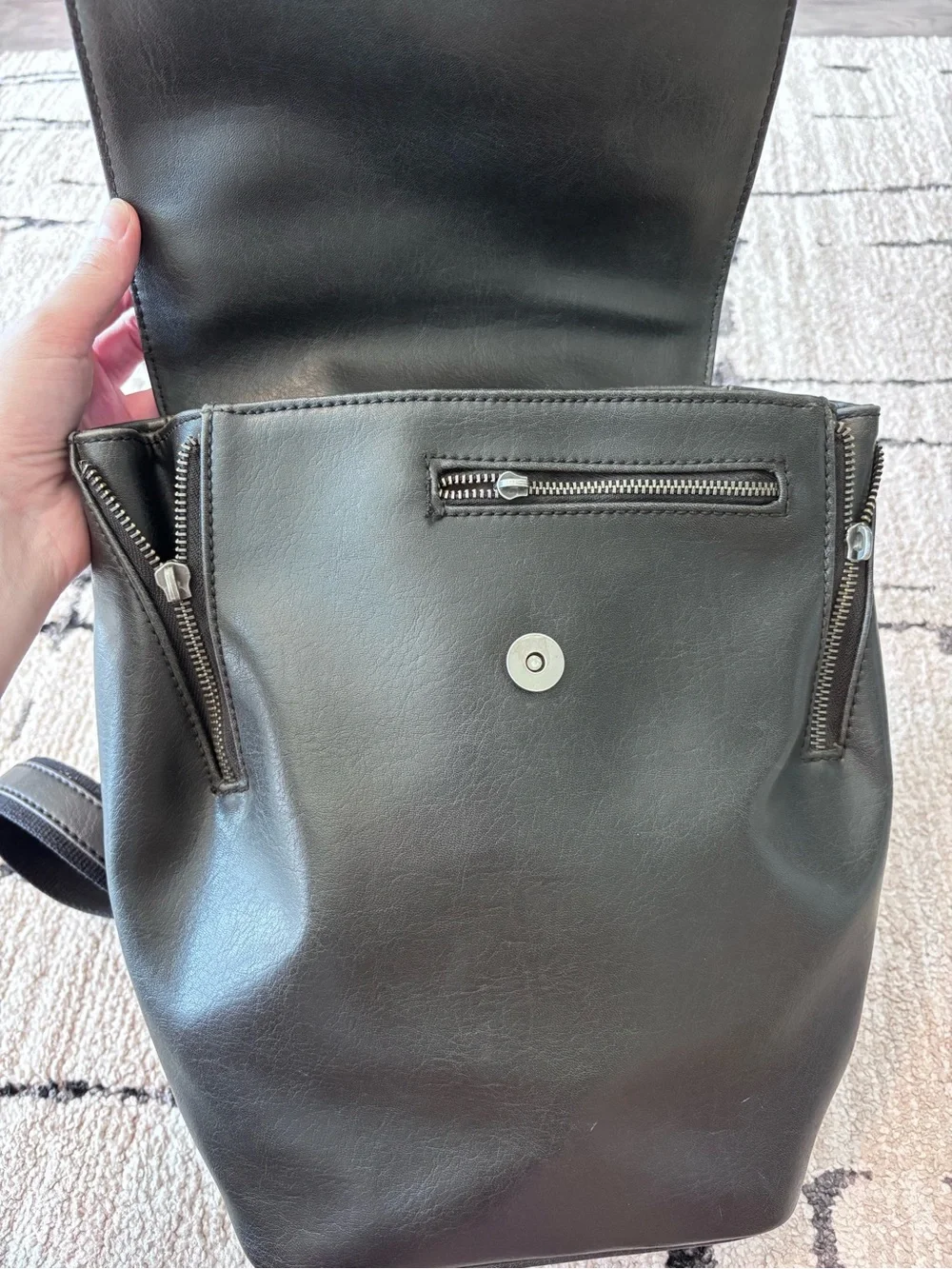 Matt & Nat Black Leatherette Backpack - Minimal Bag